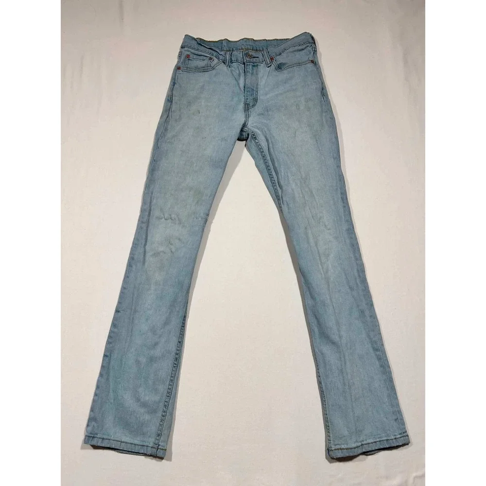 Levis 511 Slim Fit Light Wash Denim Jeans Mens 32x34 Blue